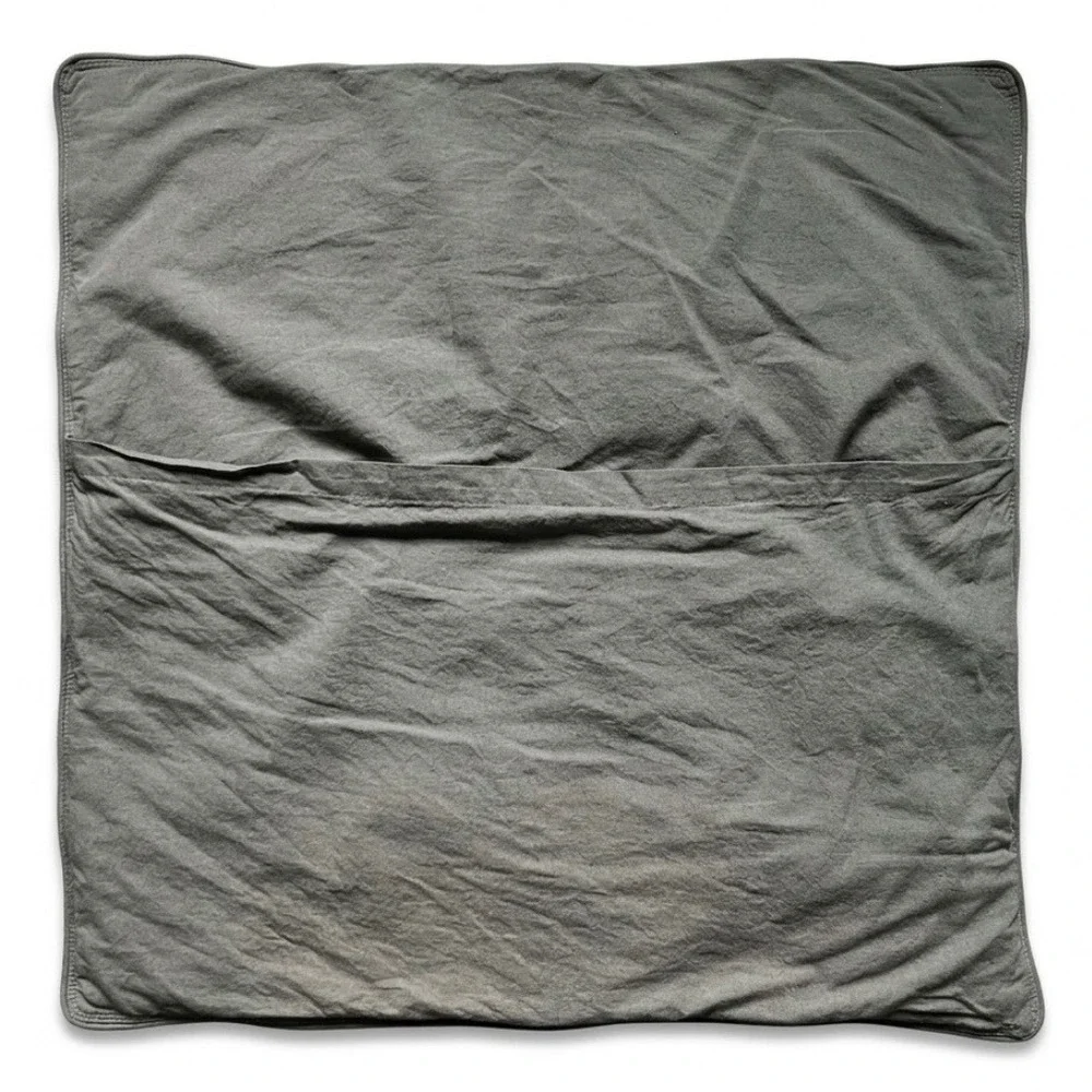 Pottery Barn Belgian Flax Linen Quilted Tufted Euro Sham Charcoal Gray 26x26